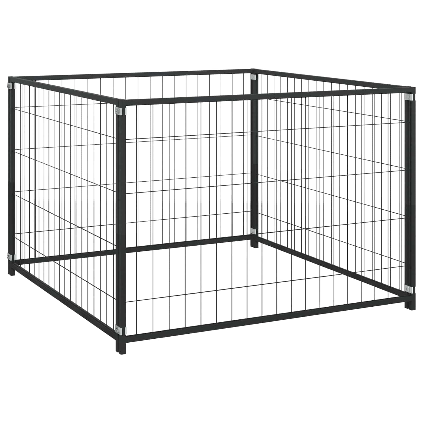 Gabbia per animali senza porta Nero 300 x 100 x 70 cm Acciaio — miniatura 3 di 6
