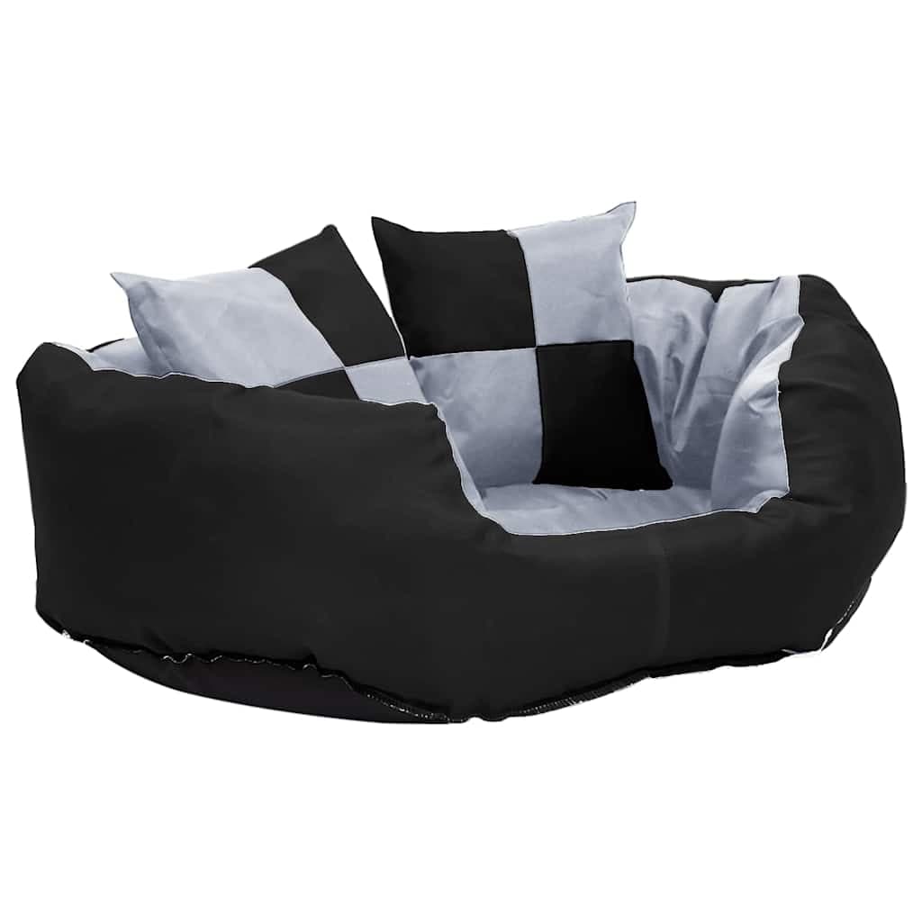 Cuscino per Cani Reversibile e Lavabile Grigio Nero 65x50x20 cm — miniatura 2 di 10