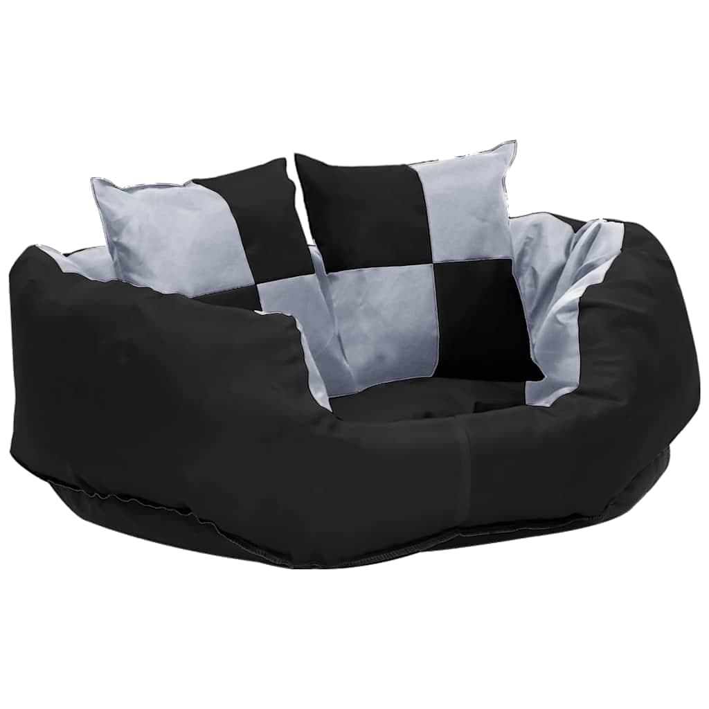 Cuscino per Cani Reversibile e Lavabile Grigio Nero 65x50x20 cm — miniatura 5 di 10