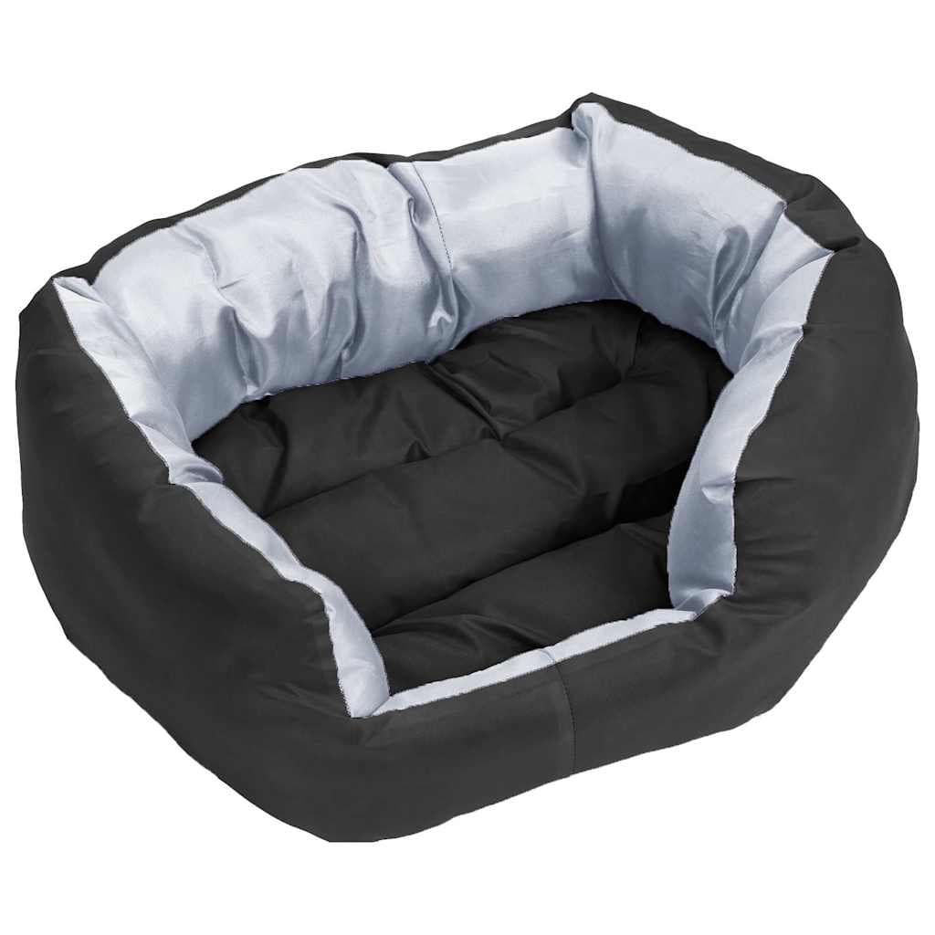 Cuscino per Cani Reversibile e Lavabile Grigio Nero 65x50x20 cm — miniatura 7 di 10