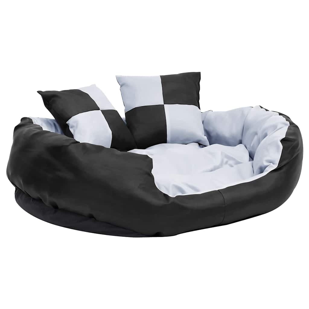 Cuscino per Cani Reversibile e Lavabile Grigio Nero 85x70x20 cm — miniatura 2 di 10