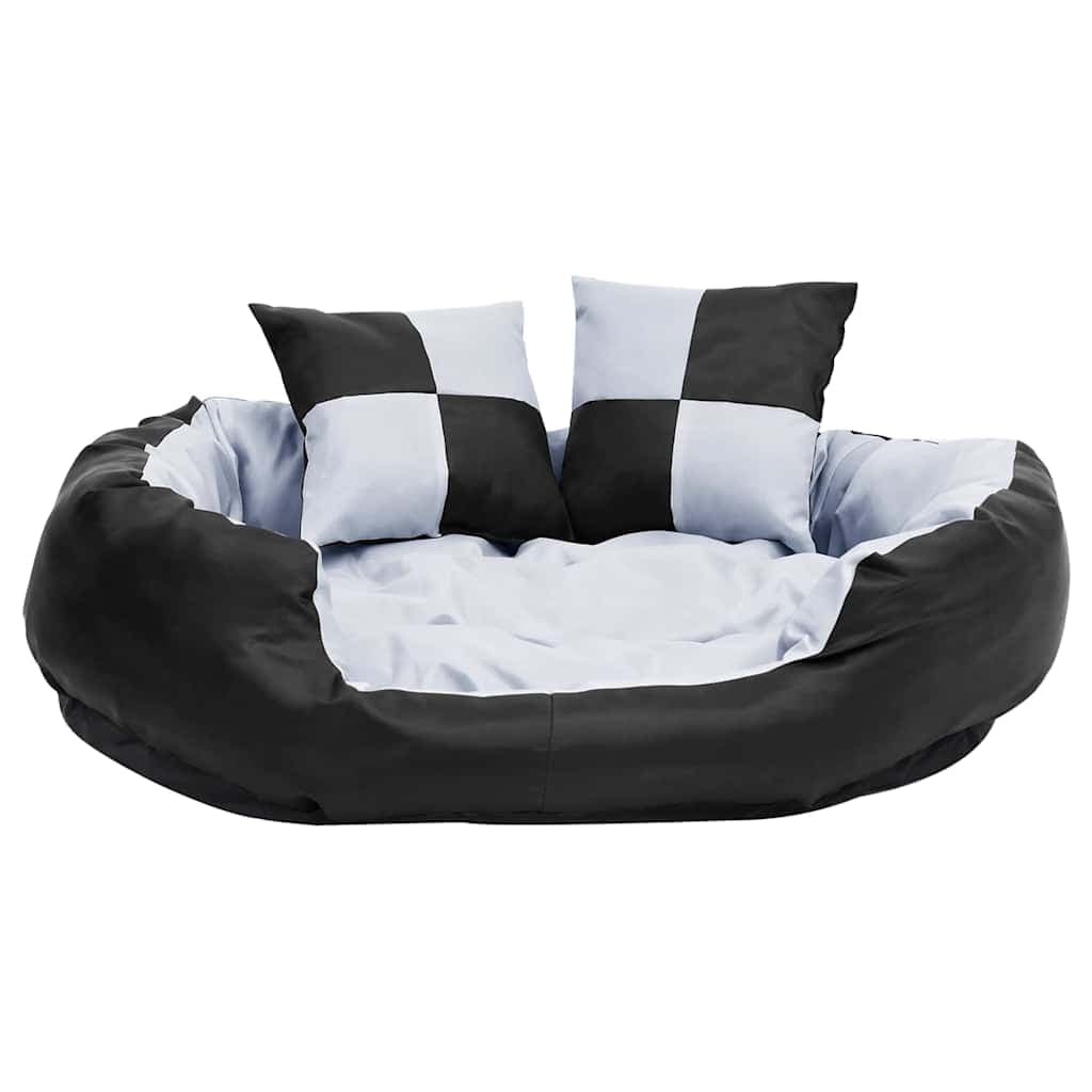 Cuscino per Cani Reversibile e Lavabile Grigio Nero 85x70x20 cm — miniatura 3 di 10