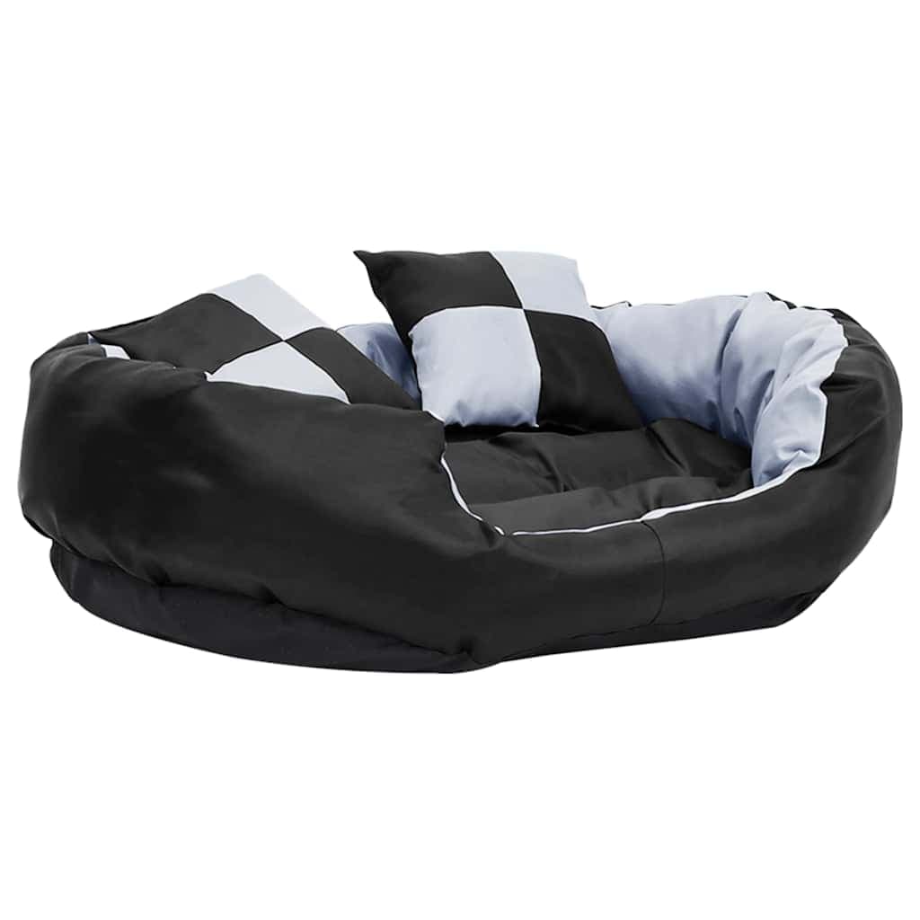 Cuscino per Cani Reversibile e Lavabile Grigio Nero 85x70x20 cm — miniatura 5 di 10