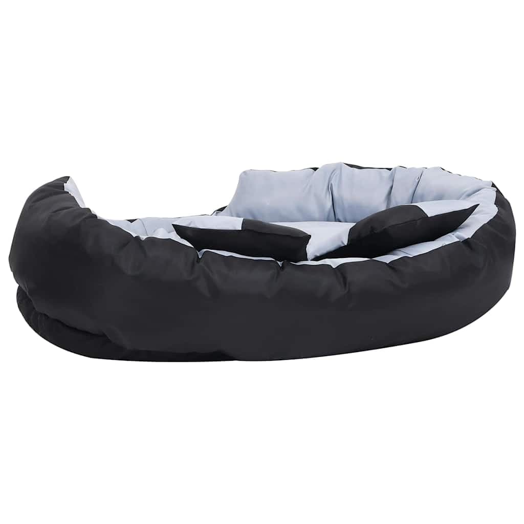 Cuscino per Cani Reversibile Lavabile Grigio e Nero 110x80x23cm — foto 5 di 10