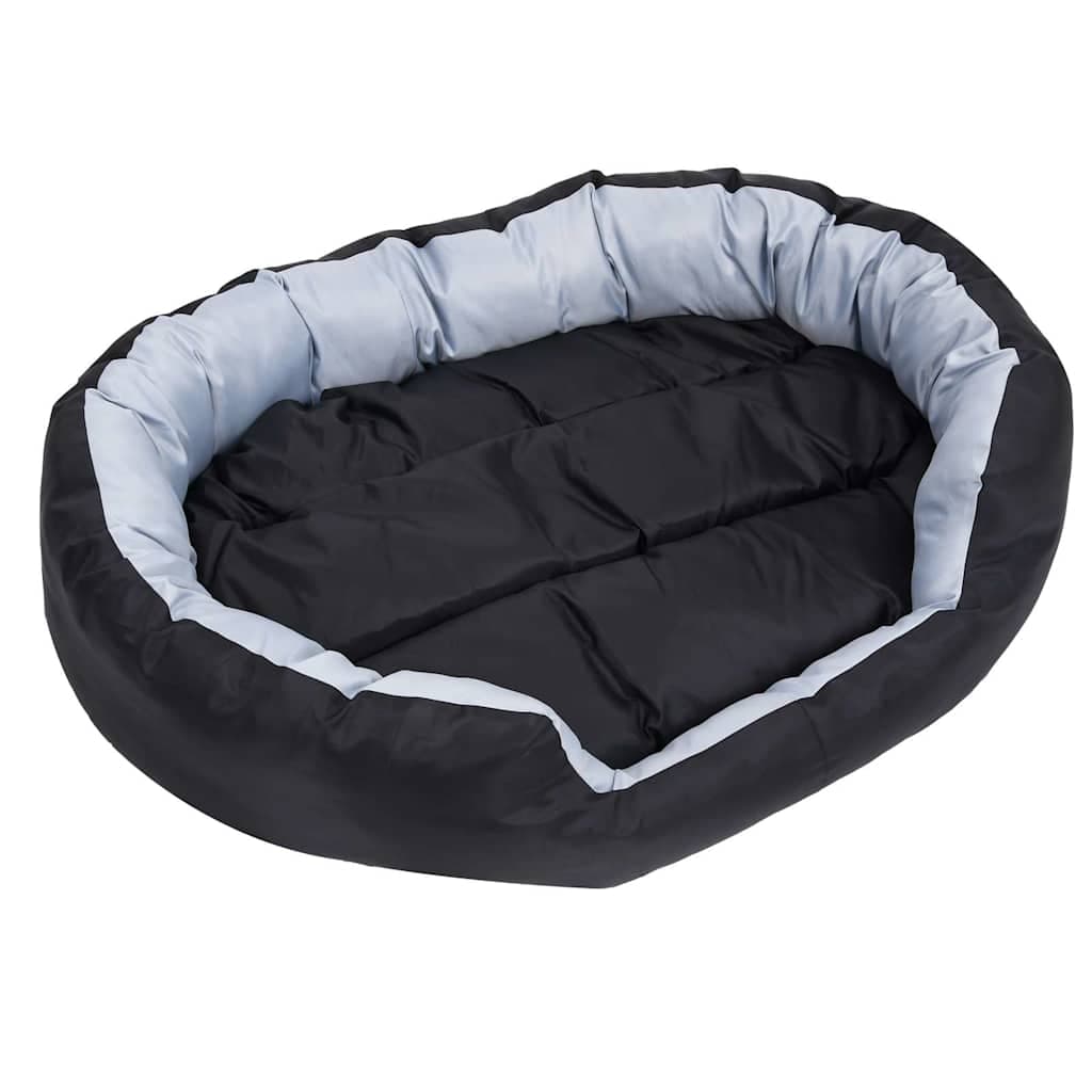 Cuscino per Cani Reversibile Lavabile Grigio e Nero 110x80x23cm — foto 6 di 10