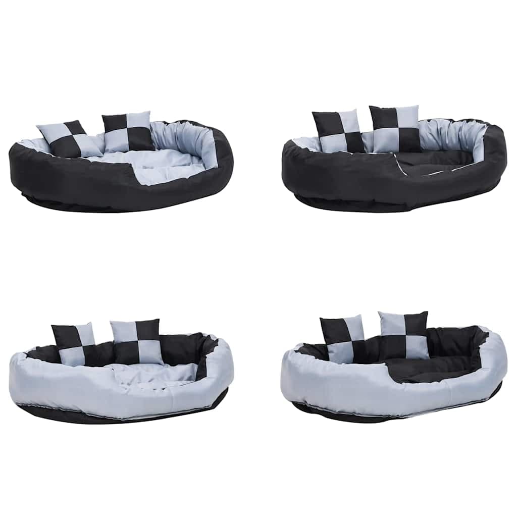 Cuscino per Cani Reversibile Lavabile Grigio e Nero 110x80x23cm — foto 8 di 10