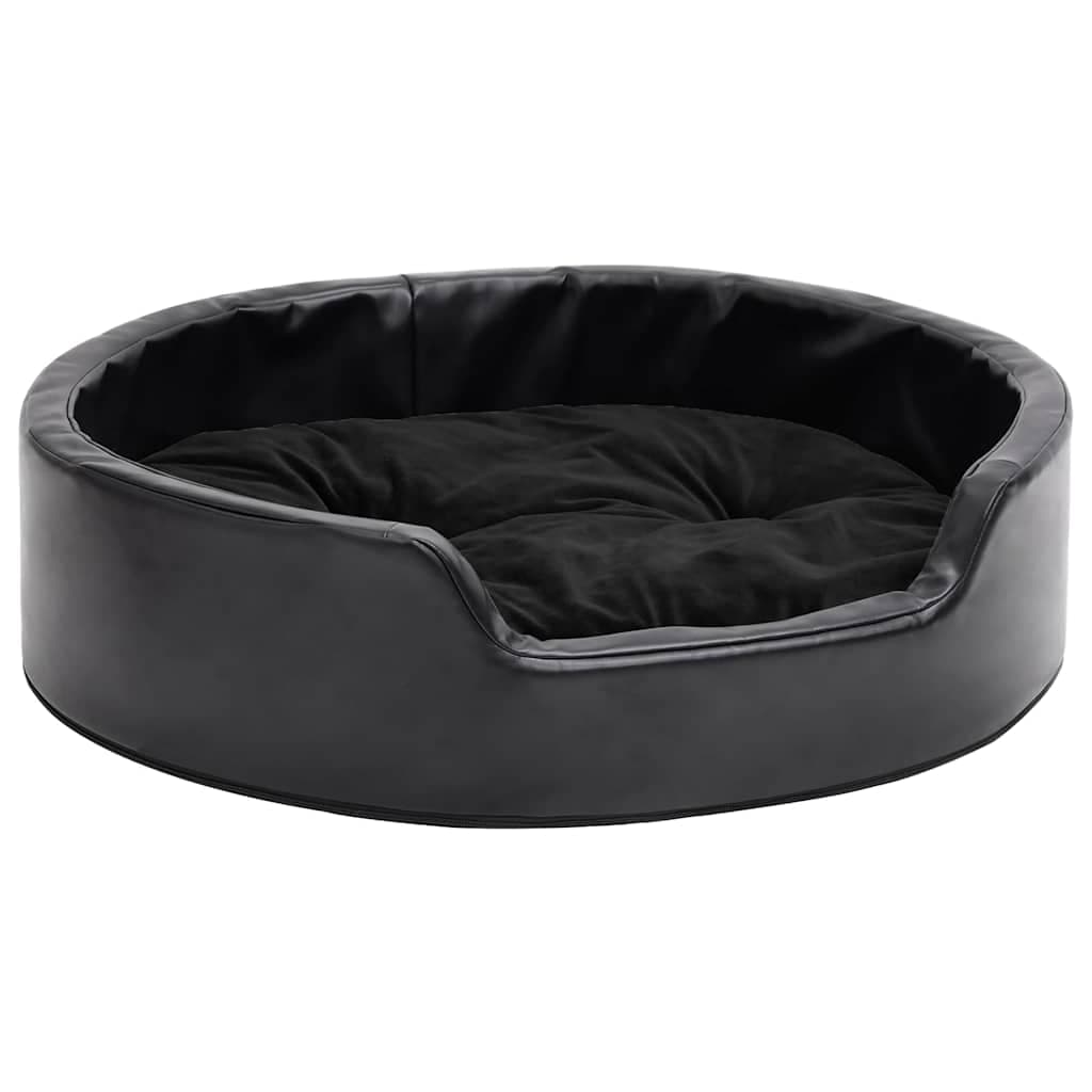 Lettino per Cani Nero 69x59x19 cm in Peluche e Similpelle — miniatura 2 di 7
