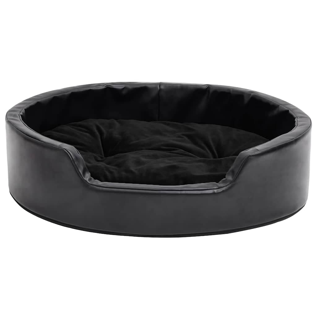 Lettino per Cani Nero 69x59x19 cm in Peluche e Similpelle — miniatura 3 di 7