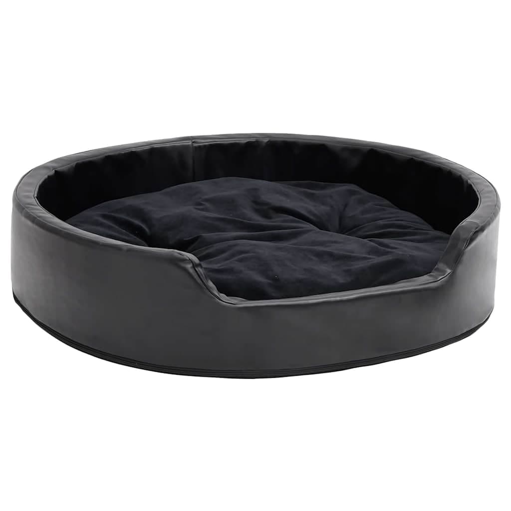 Lettino per Cani Nero 79x70x19 cm in Peluche e Similpelle — miniatura 2 di 7