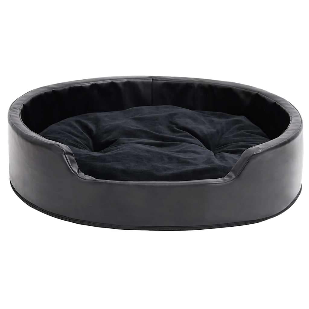 Lettino per Cani Nero 79x70x19 cm in Peluche e Similpelle — miniatura 3 di 7