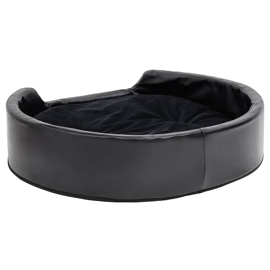 Lettino per Cani Nero 79x70x19 cm in Peluche e Similpelle — miniatura 4 di 7