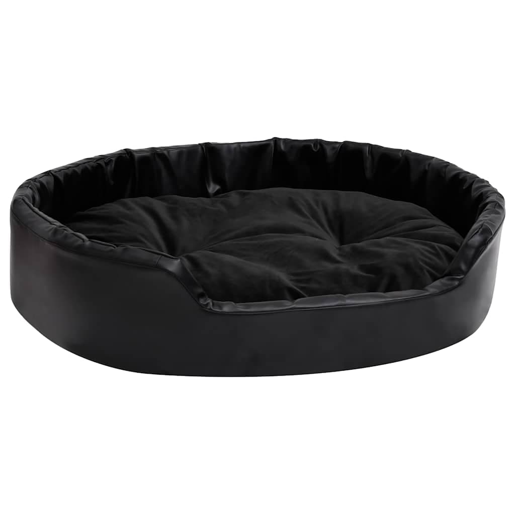 Lettino per Cani Nero 90x79x20 cm in Peluche e Similpelle — miniatura 2 di 7