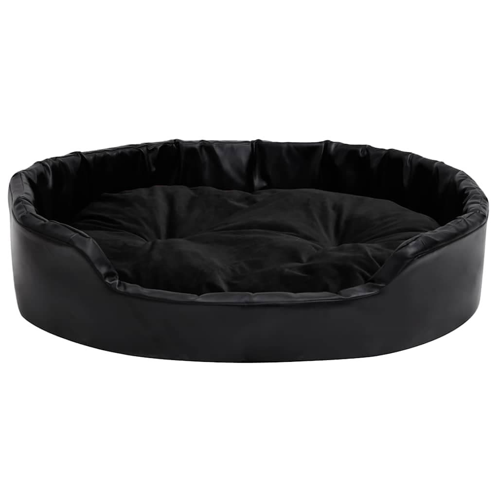 Lettino per Cani Nero 90x79x20 cm in Peluche e Similpelle — miniatura 3 di 7