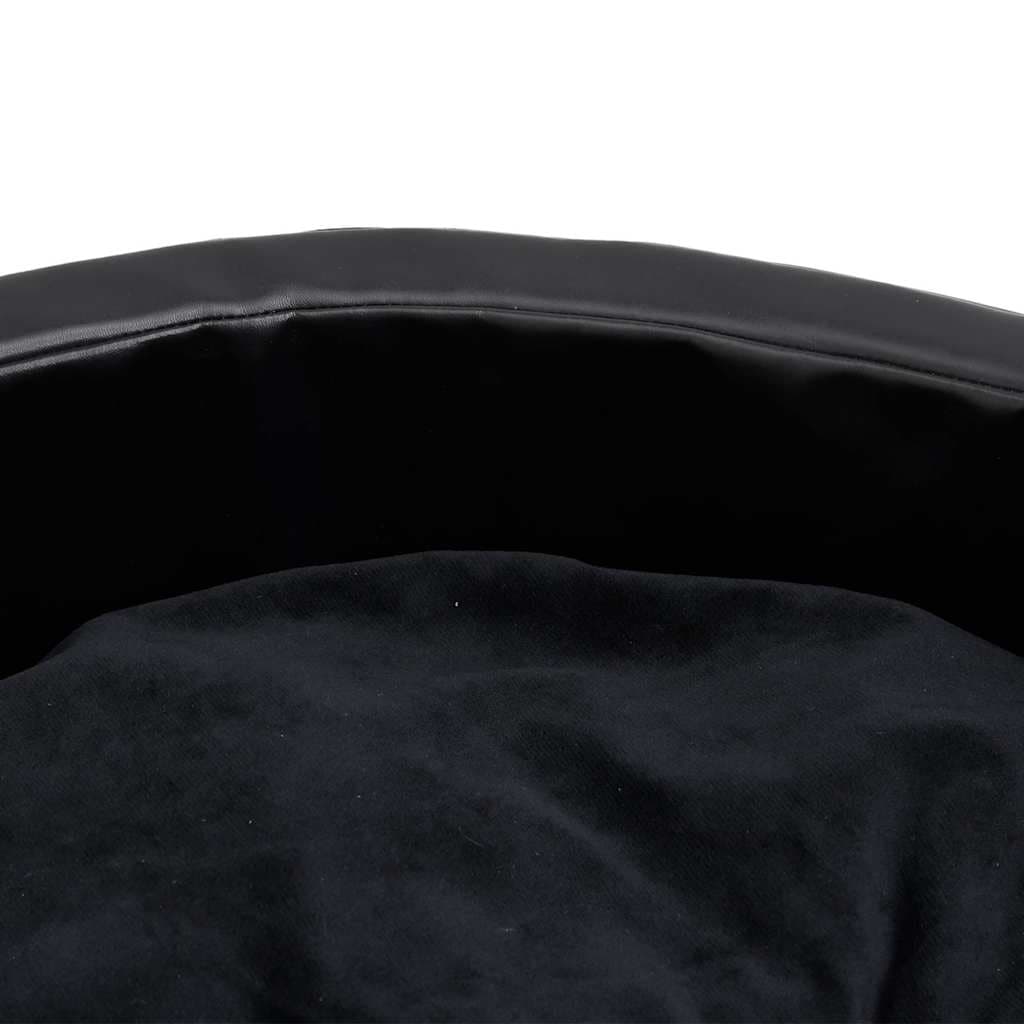 Lettino per Cani Nero 90x79x20 cm in Peluche e Similpelle — miniatura 5 di 7