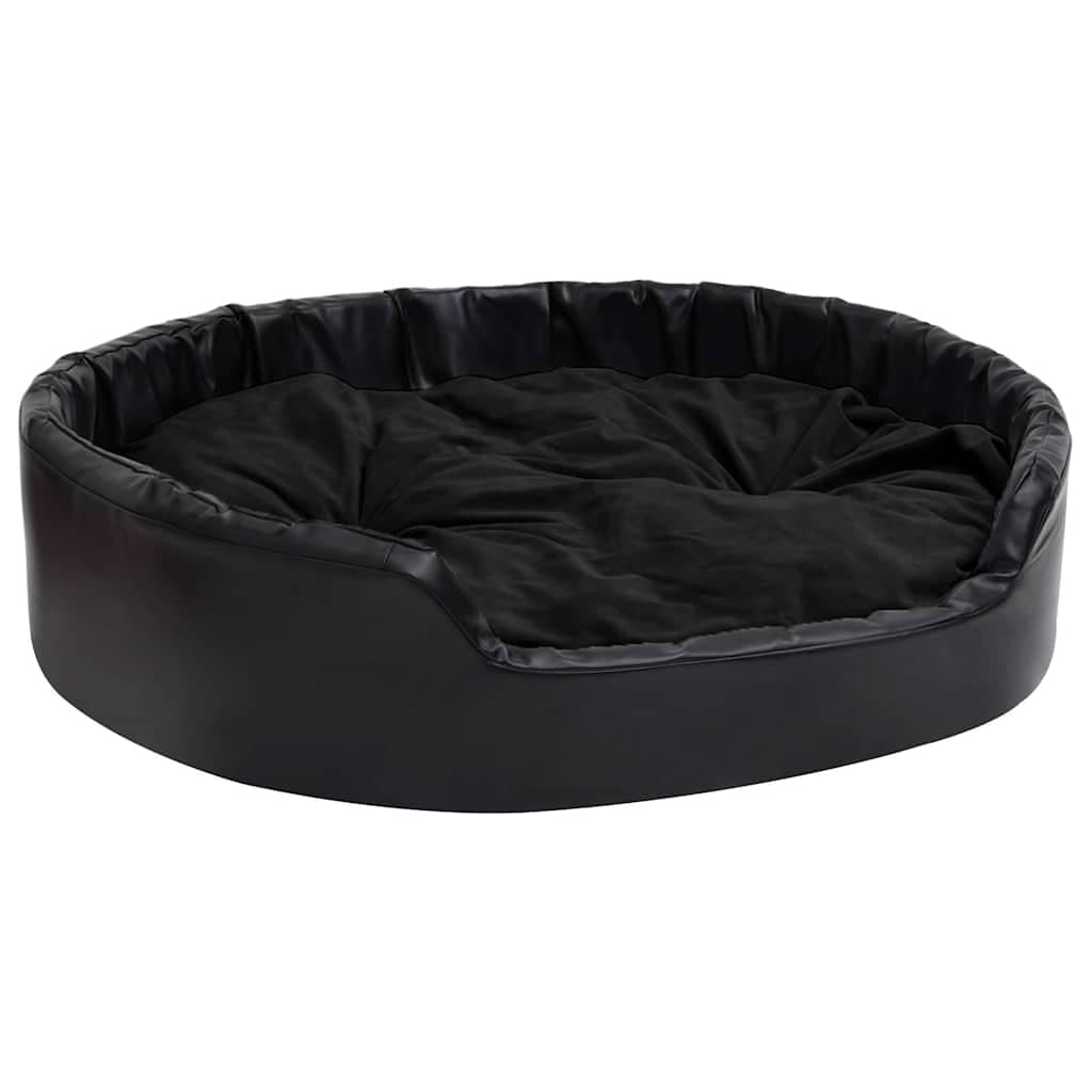 Lettino per Cani Nero 99x89x21 cm in Peluche e Similpelle — miniatura 2 di 7