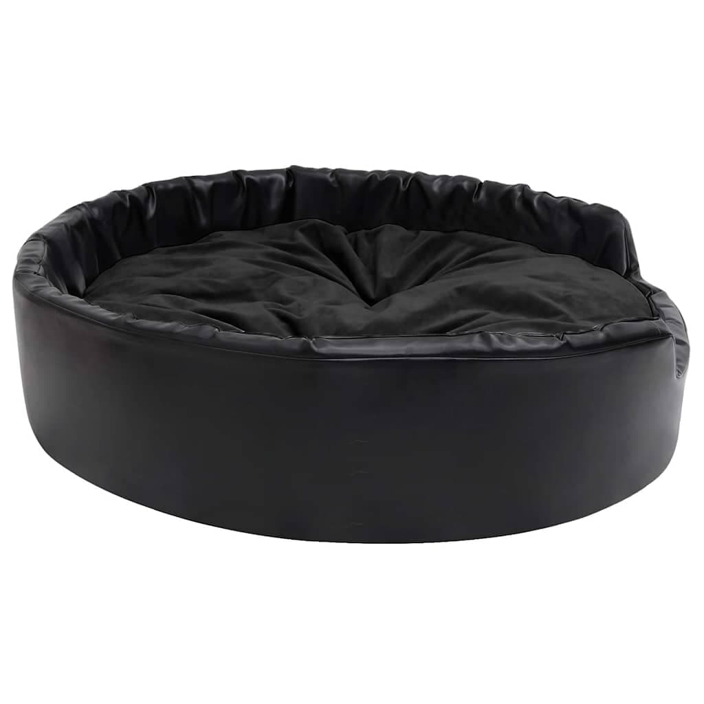 Lettino per Cani Nero 99x89x21 cm in Peluche e Similpelle — miniatura 3 di 7