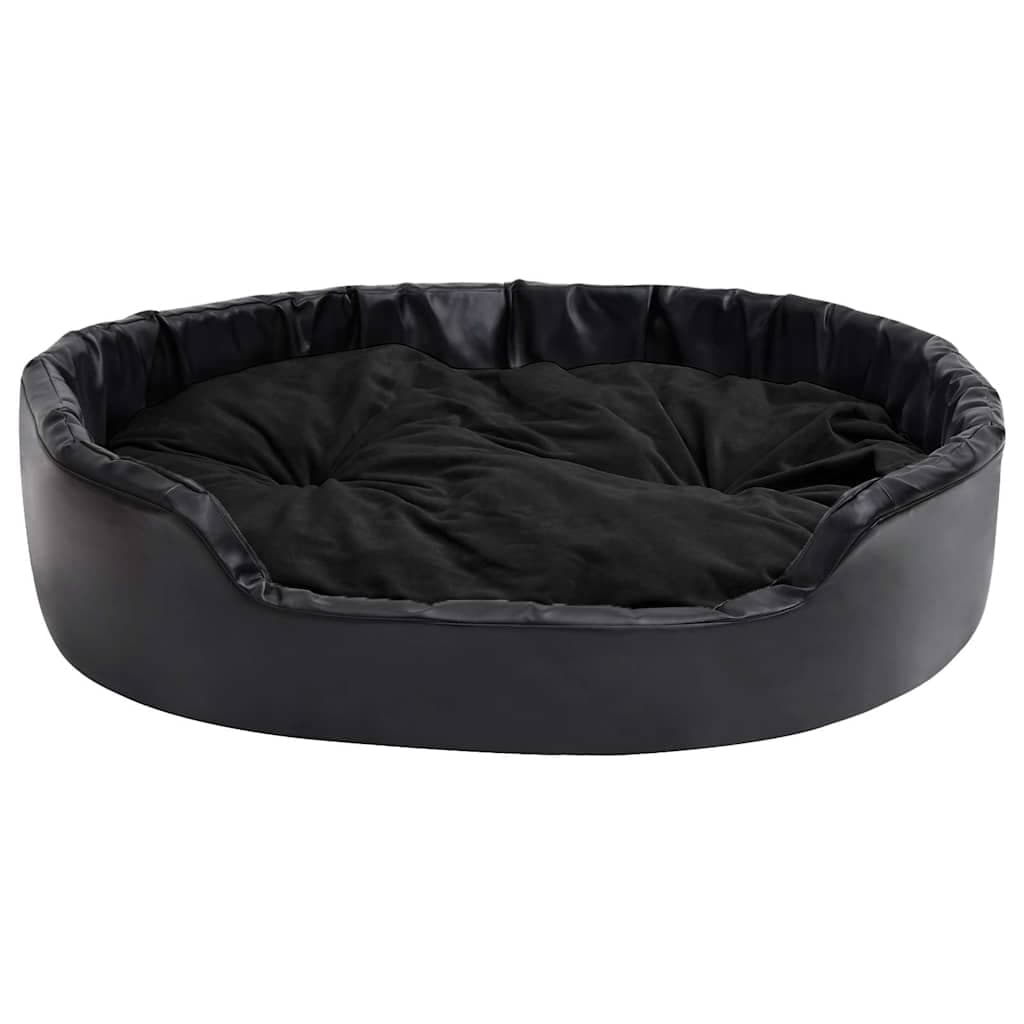 Lettino per Cani Nero 99x89x21 cm in Peluche e Similpelle — miniatura 4 di 7