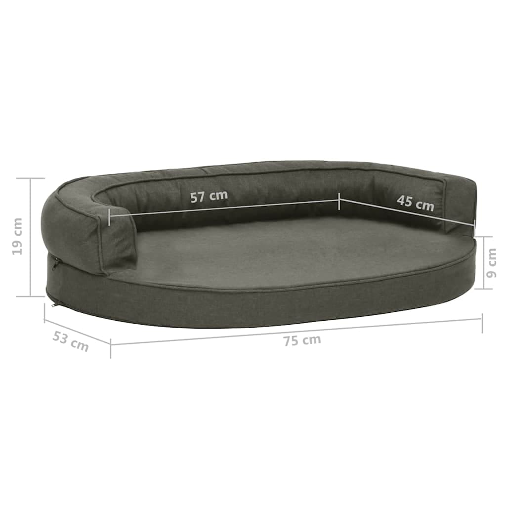 Materasso Ergonomico per Cani 75x53cm Effetto Lino Grigio Scuro — miniatura 6 di 6