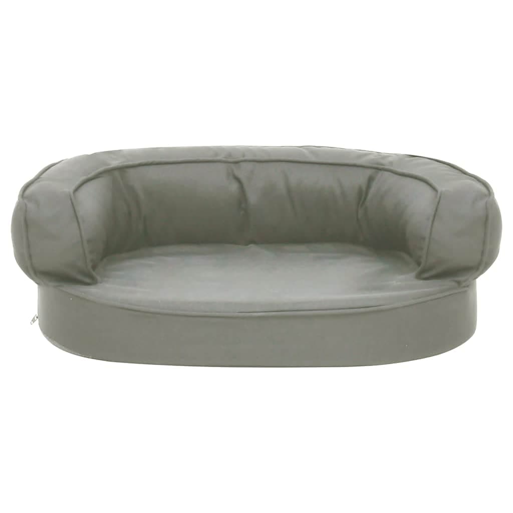 Materasso Ergonomico per Cani 60x42 cm Effetto Lino Grigio — miniatura 3 di 6