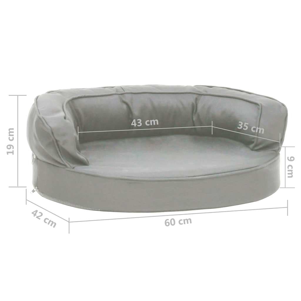 Materasso Ergonomico per Cani 60x42 cm Effetto Lino Grigio — miniatura 6 di 6