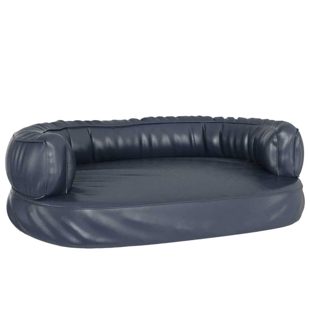 Letto Cani Ergonomico Gommapiuma Blu Scuro 75x53 cm Similpelle — miniatura 2 di 6