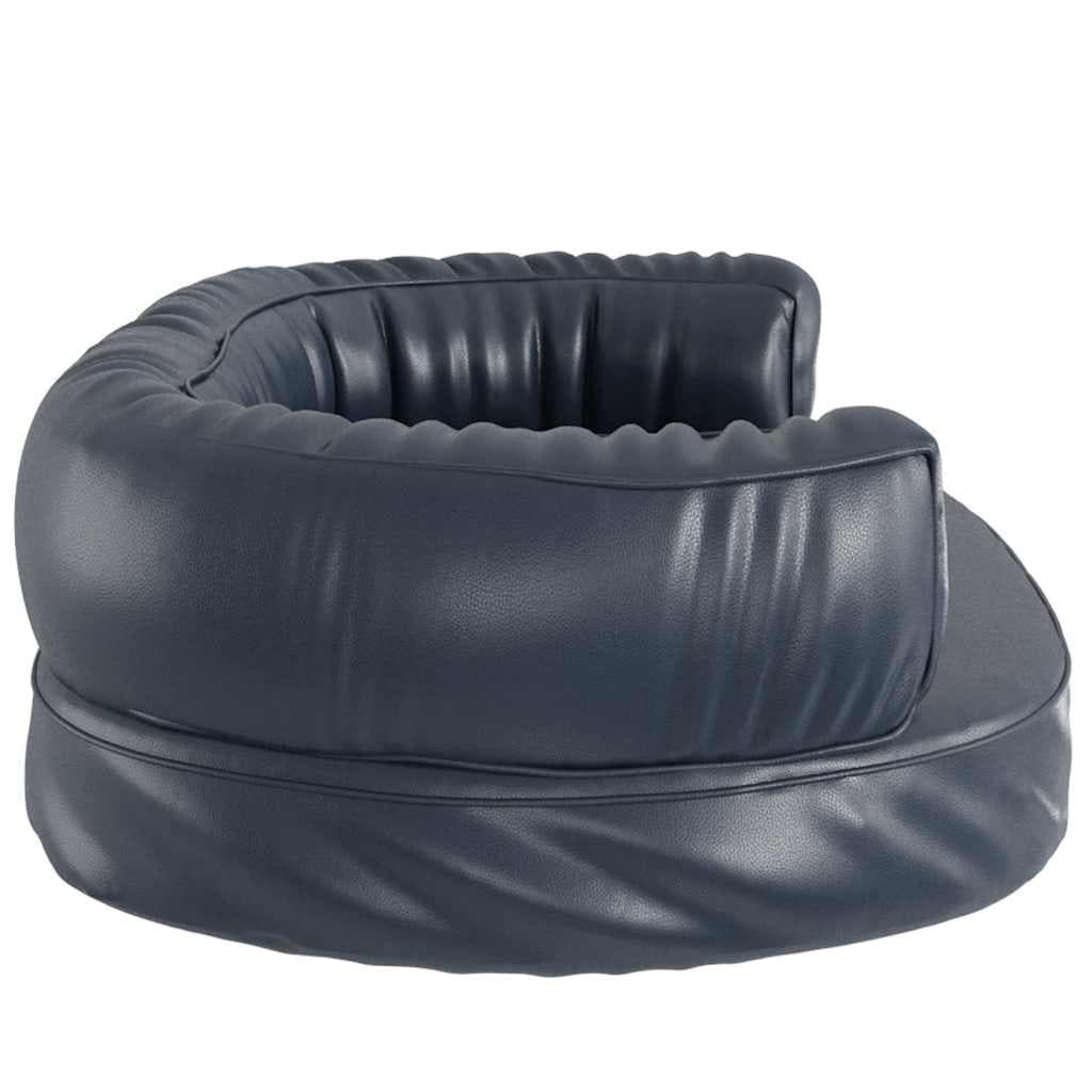 Letto Cani Ergonomico Gommapiuma Blu Scuro 75x53 cm Similpelle — miniatura 4 di 6