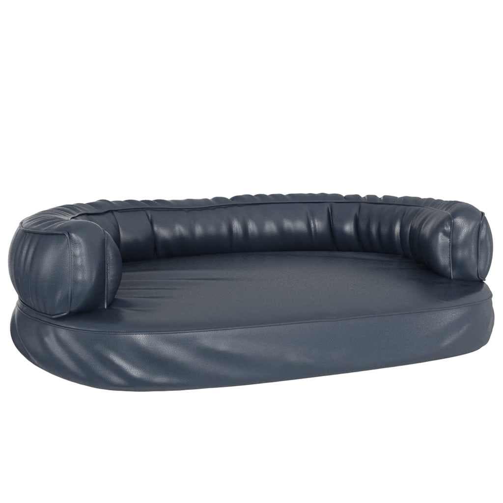 Letto Cani Ergonomico Gommapiuma Blu Scuro 88x65 cm Similpelle — miniatura 2 di 6