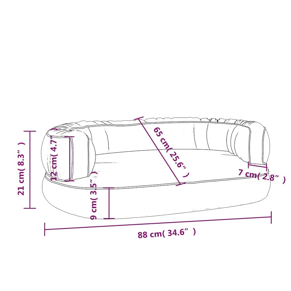 Letto Cani Ergonomico Gommapiuma Blu Scuro 88x65 cm Similpelle — miniatura 6 di 6
