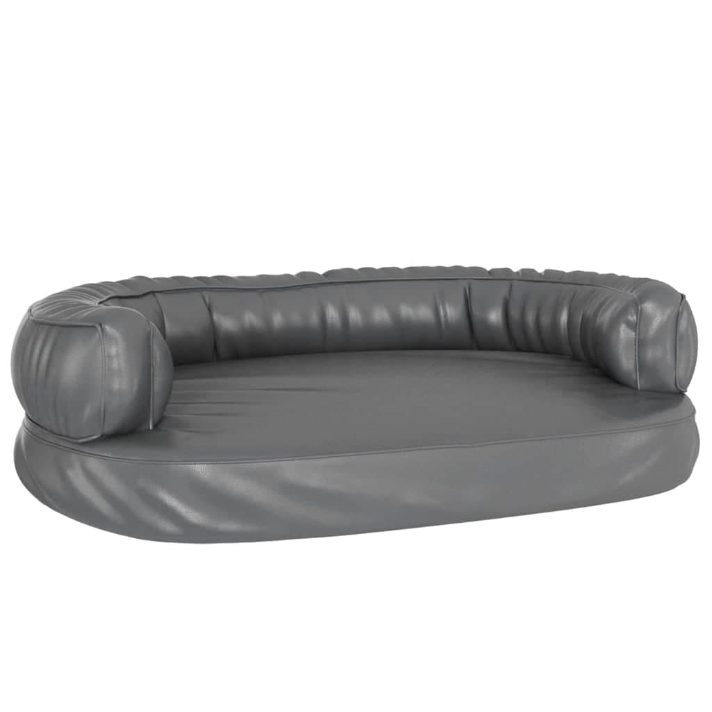Letto per Cani Ergonomico Gommapiuma Grigio 75x53 cm Similpelle — miniatura 2 di 6