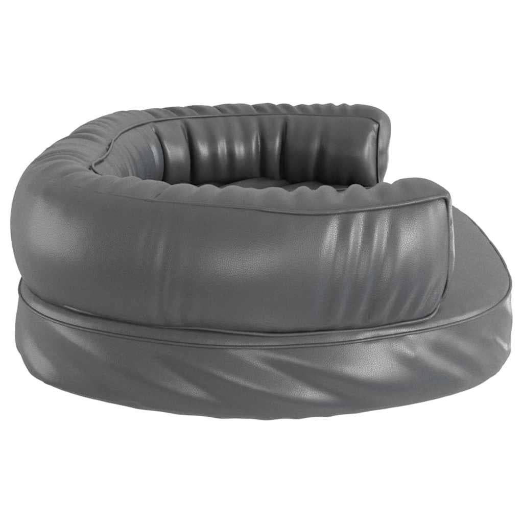 Letto per Cani Ergonomico Gommapiuma Grigio 75x53 cm Similpelle — miniatura 4 di 6