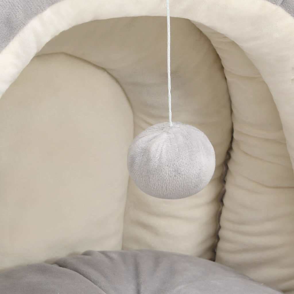 Letto per Gatti 40x40x35 cm Grigio e Crema — miniatura 5 di 6