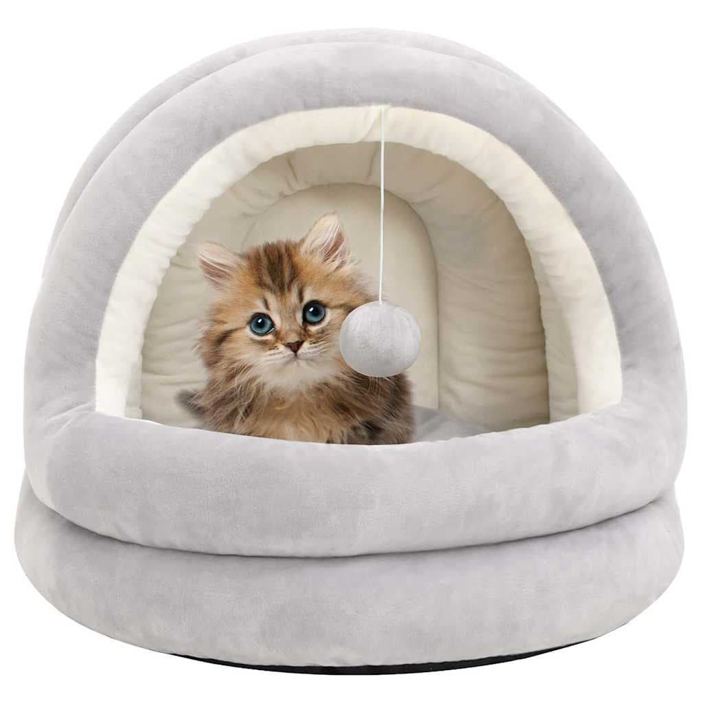 Letto per Gatti 40x40x35 cm Grigio e Crema — miniatura 1 di 6