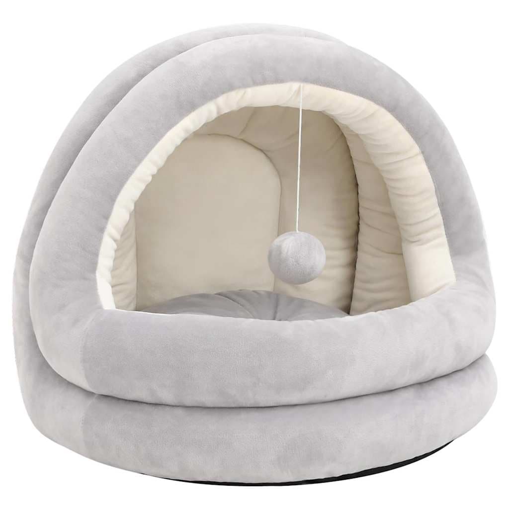 Letto per Gatti 50x50x45 cm Grigio e Crema — miniatura 2 di 6