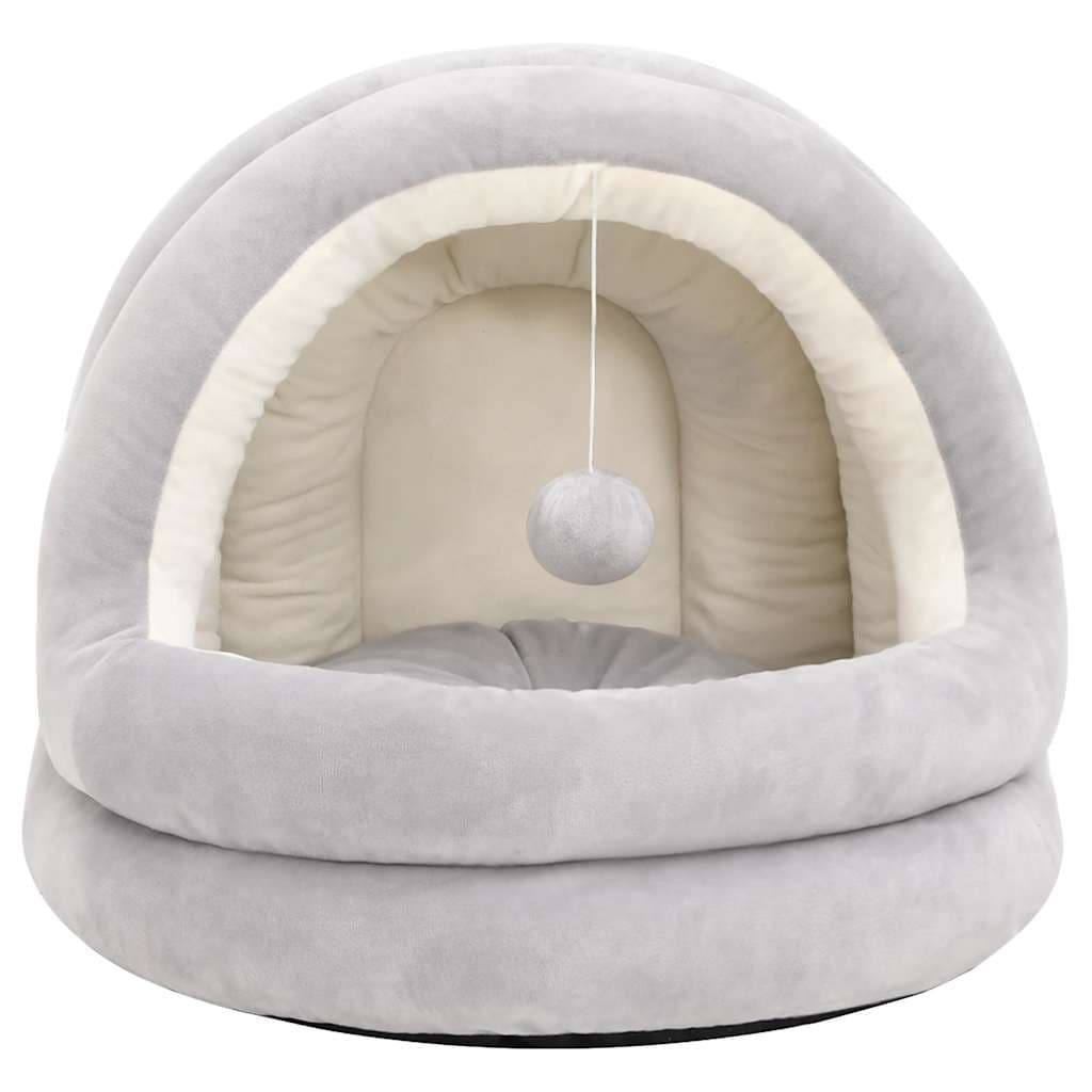 Letto per Gatti 50x50x45 cm Grigio e Crema — miniatura 3 di 6