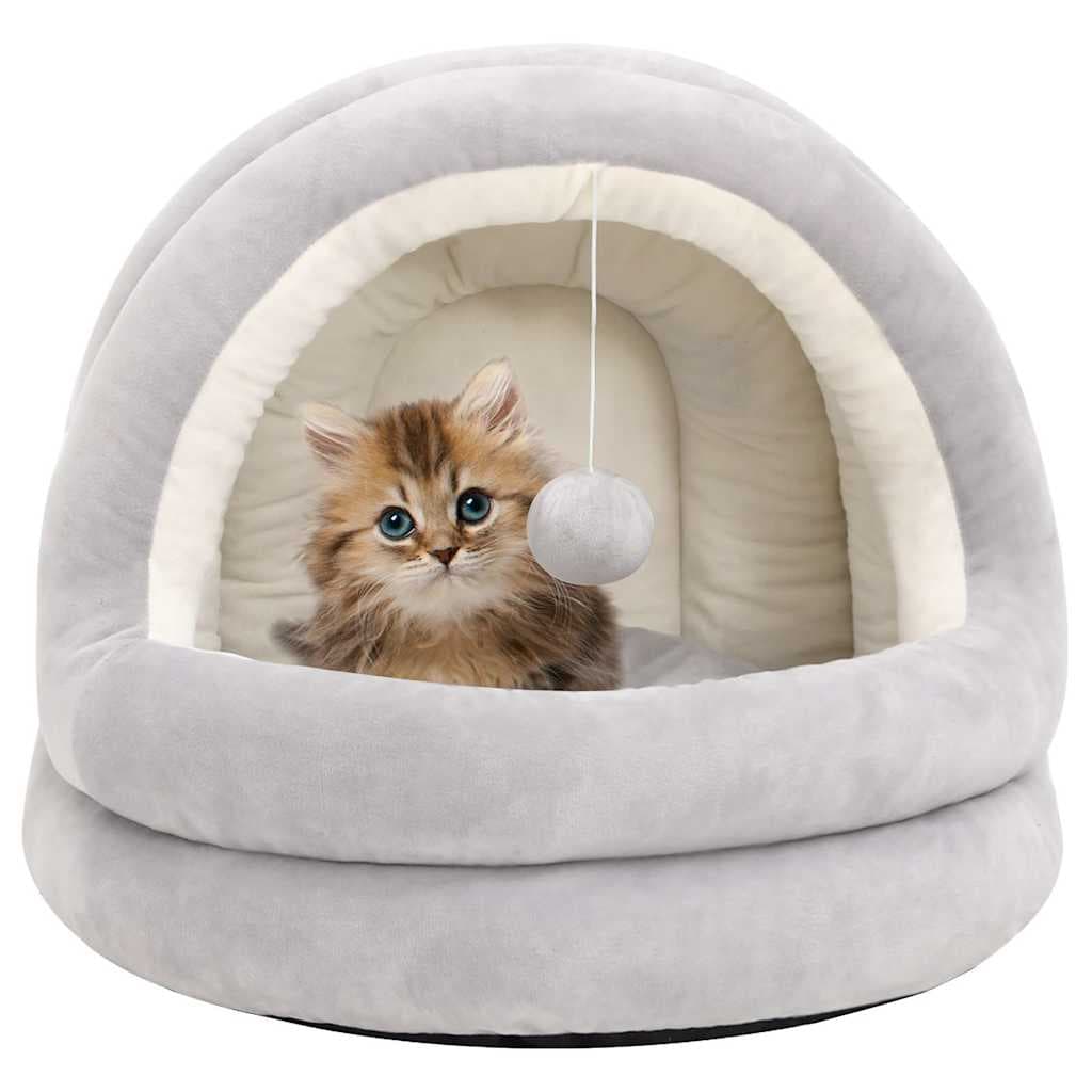 Letto per Gatti 50x50x45 cm Grigio e Crema — miniatura 1 di 6