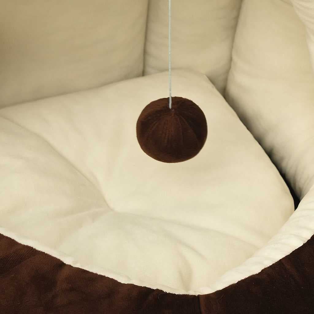 Letto per Gatti 40x40x35 cm Marrone e Crema — miniatura 5 di 6