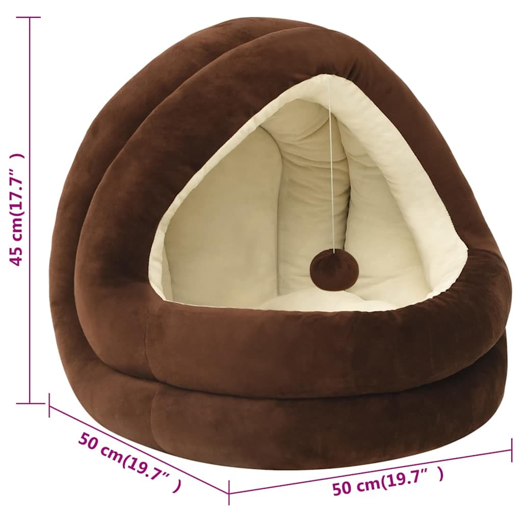 Letto per Gatti 50x50x45 cm Marrone e Crema — miniatura 6 di 6