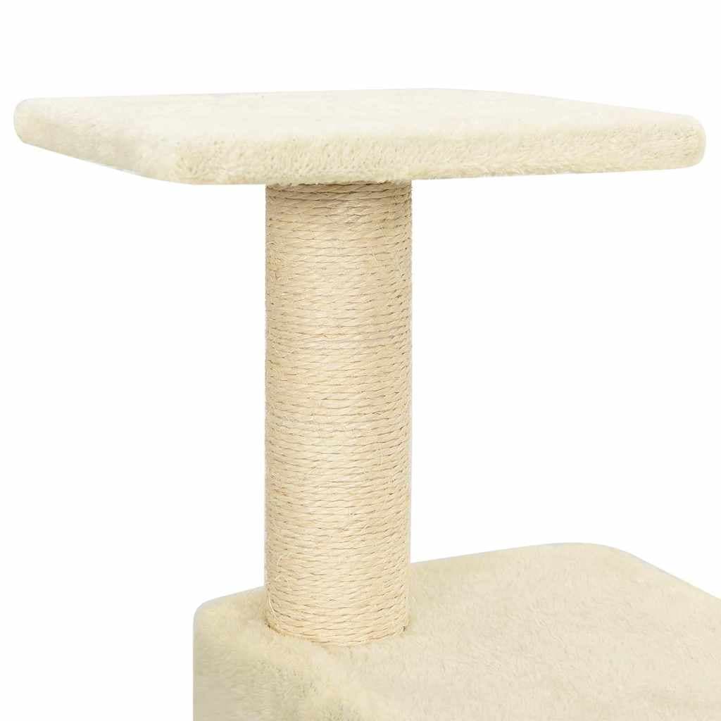 Albero per Gatti con Tiragraffi in Sisal Crema 118,5 cm — miniatura 6 di 8