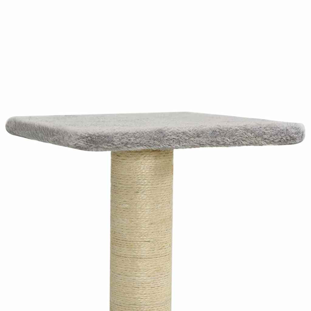 Albero per Gatti con Tiragraffi in Sisal Grigio Chiaro 118,5 cm — miniatura 6 di 8