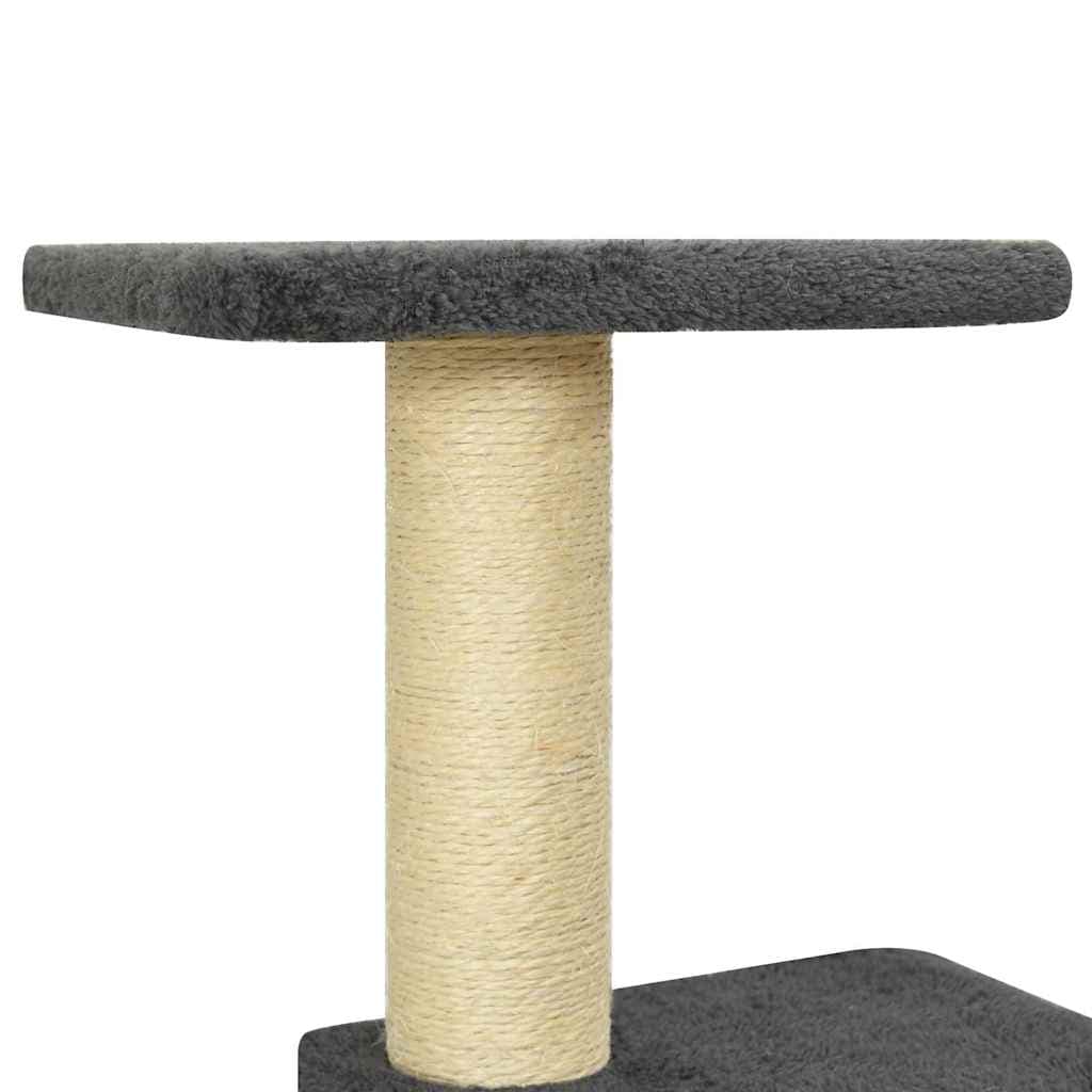 Albero per Gatti con Tiragraffi in Sisal Grigio Scuro 118,5 cm — miniatura 6 di 8