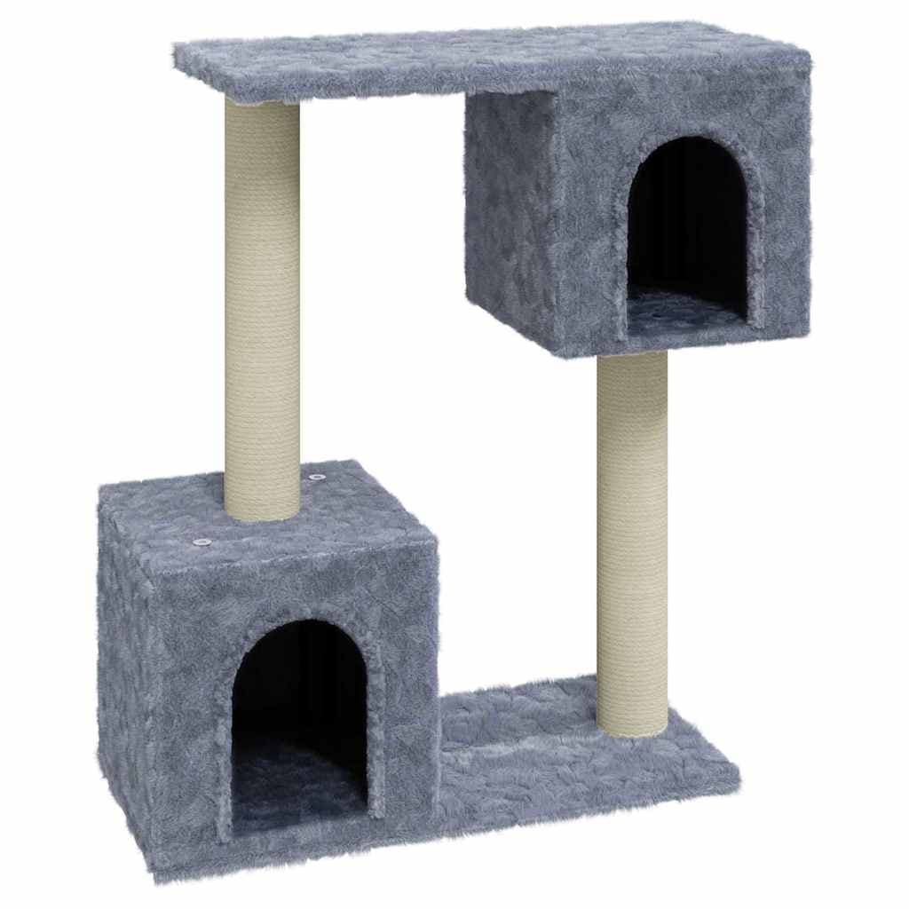 Albero per Gatti con Tiragraffi in Sisal Grigio Chiaro 60 cm — miniatura 2 di 6