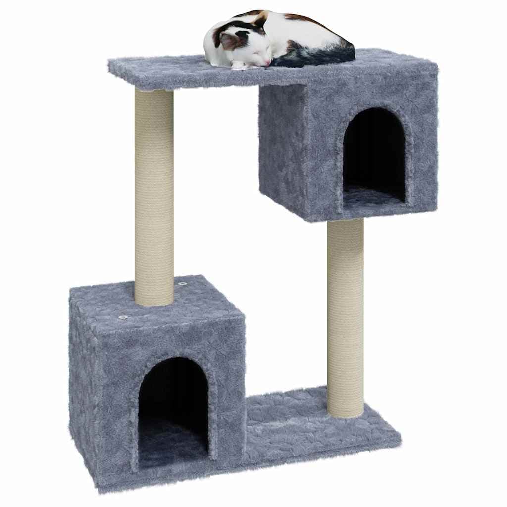 Albero per Gatti con Tiragraffi in Sisal Grigio Chiaro 60 cm — miniatura 3 di 6