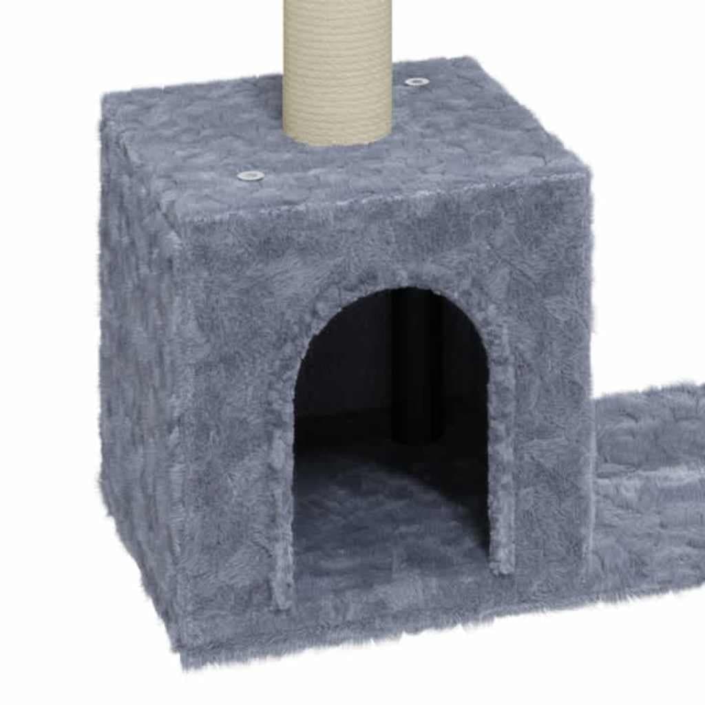 Albero per Gatti con Tiragraffi in Sisal Grigio Chiaro 60 cm — miniatura 4 di 6