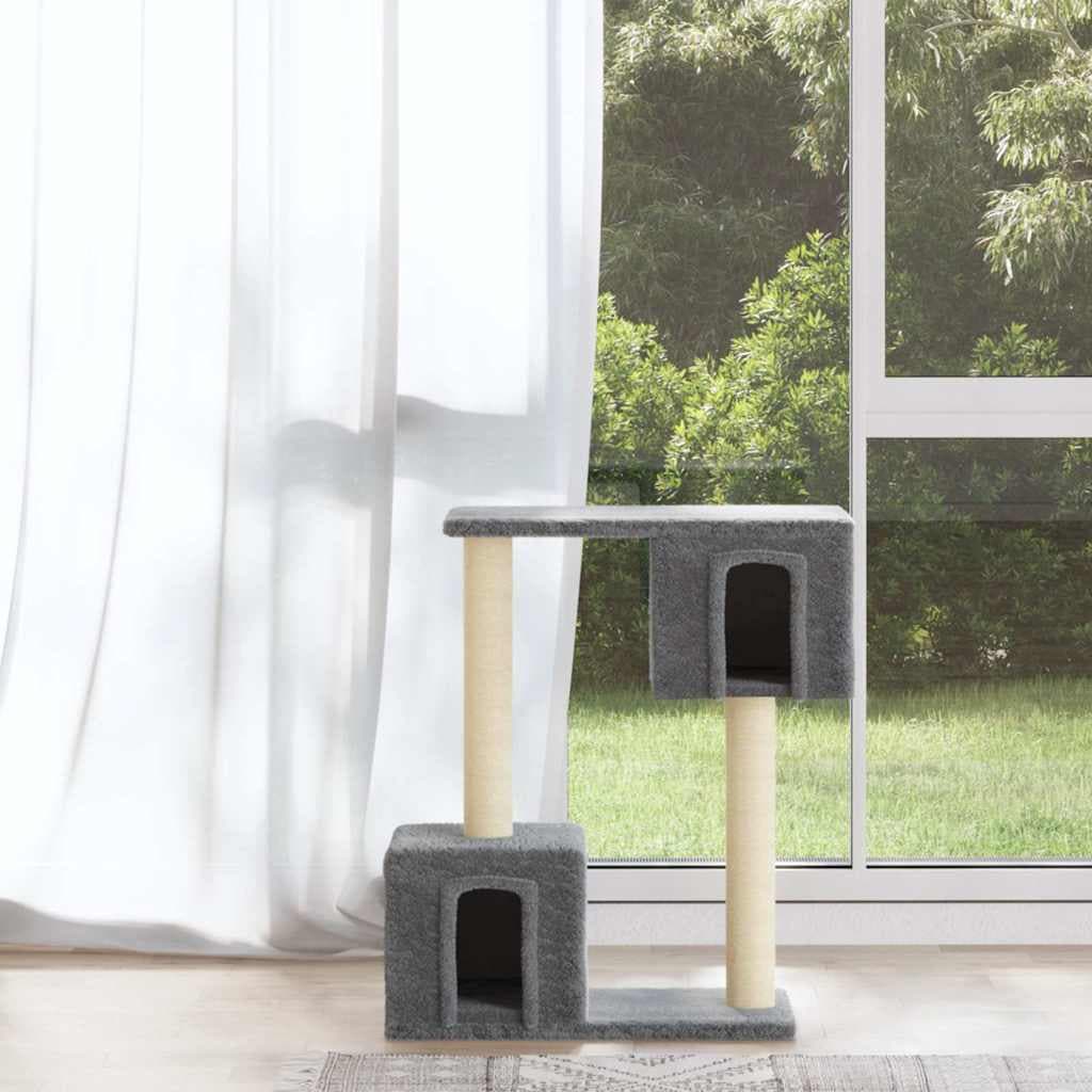 Albero per Gatti con Tiragraffi in Sisal Grigio Chiaro 60 cm — miniatura 1 di 6