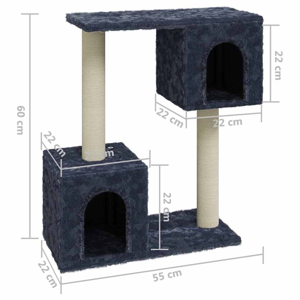 Albero per Gatti con Tiragraffi in Sisal Grigio Scuro 60 cm — miniatura 5 di 6