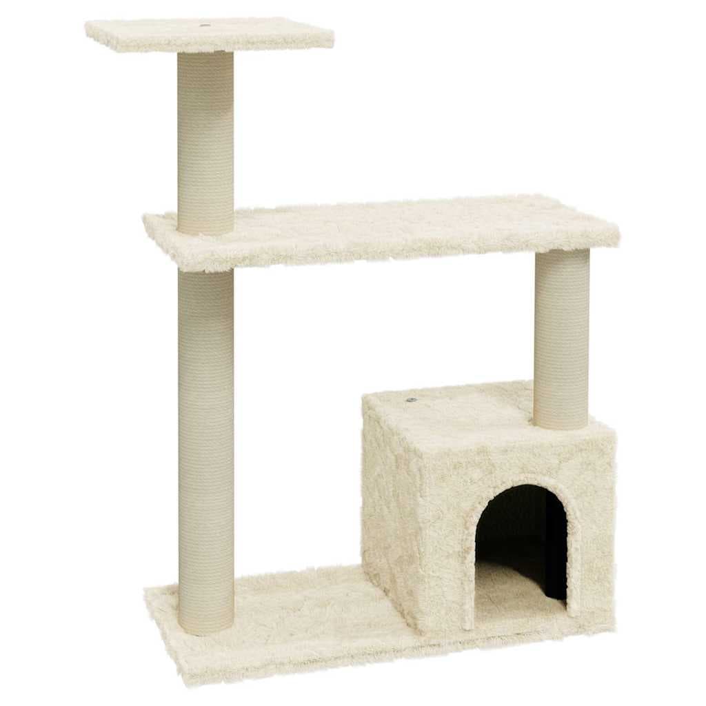 Albero per Gatti con Tiragraffi in Sisal Crema 70 cm — miniatura 2 di 6