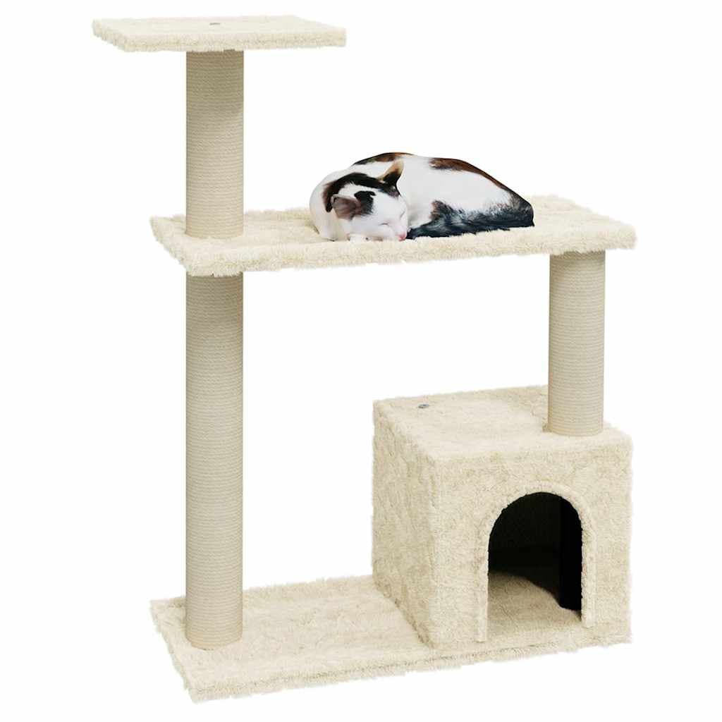 Albero per Gatti con Tiragraffi in Sisal Crema 70 cm — miniatura 3 di 6