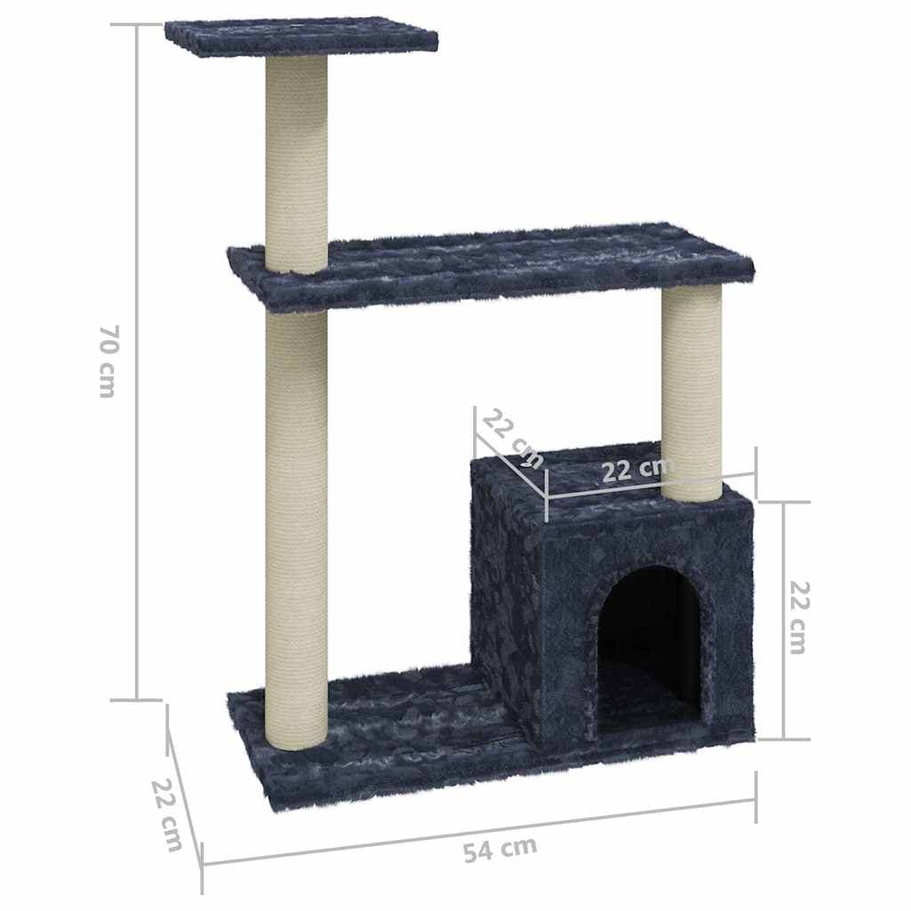 Albero per Gatti con Tiragraffi in Sisal Grigio Scuro 70 cm — miniatura 5 di 6
