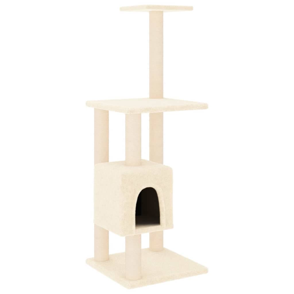 Albero per Gatti con Tiragraffi in Sisal Crema 104 cm — miniatura 2 di 6