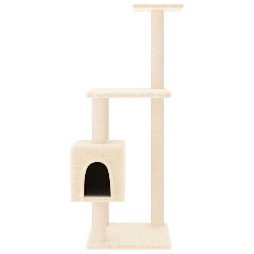 Albero per Gatti con Tiragraffi in Sisal Crema 104 cm — miniatura 3 di 6
